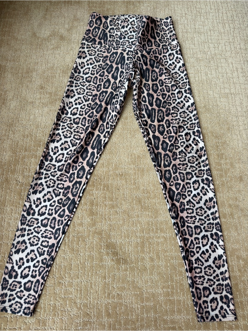 Onzie Leopard Print Yoga Leggings S/M Made in USA Animal Print